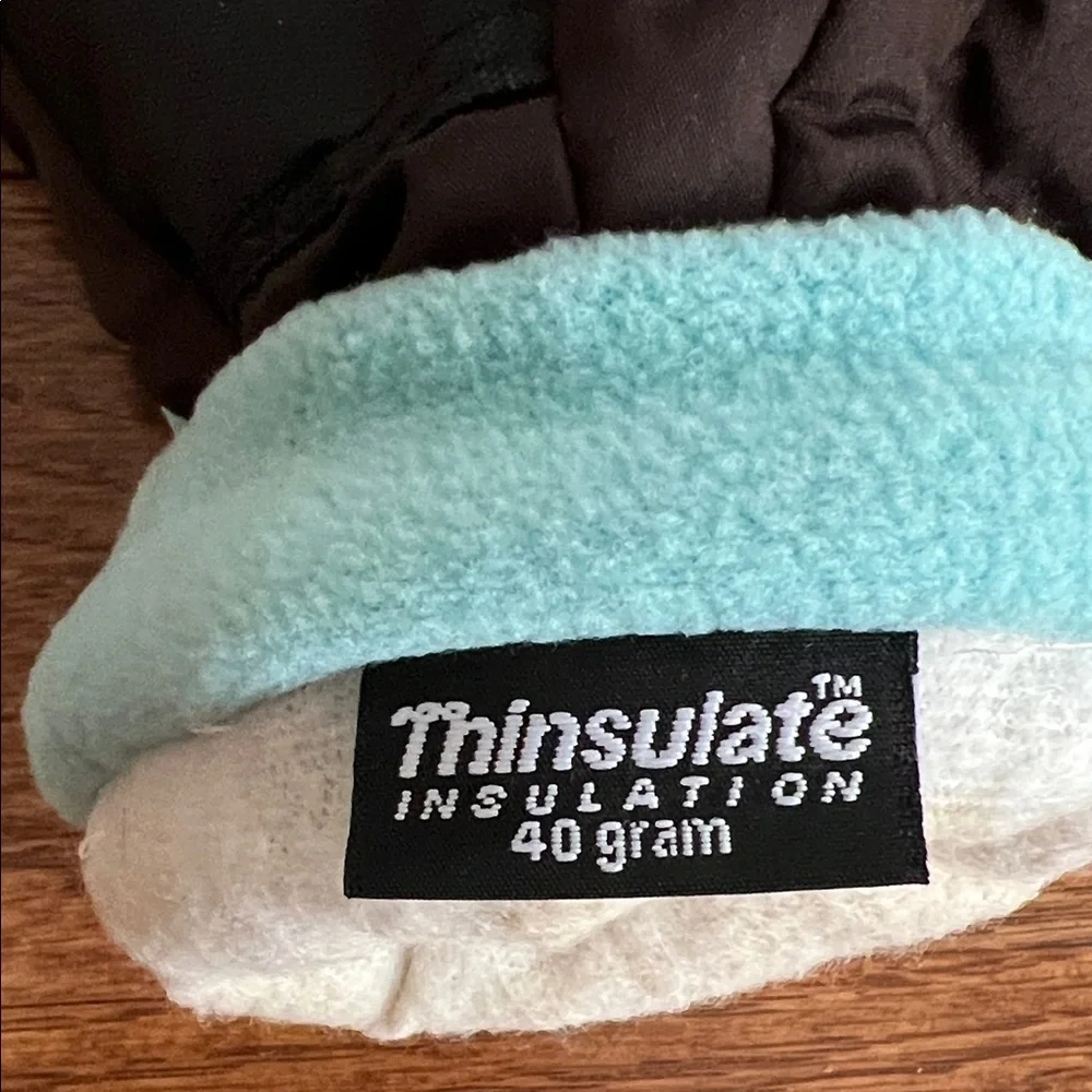 3M Thinsulate Black and Blue Kids Mittens
